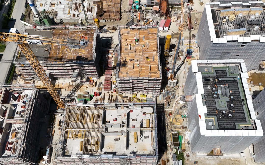 Marly Innovation Center Fribourg chantier échafaudage