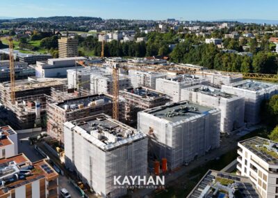 Vue aérienne sur Kayhan échafaudage