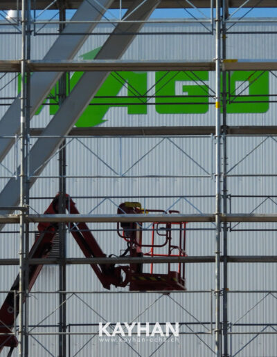 Usine de production Wago et échafaudages